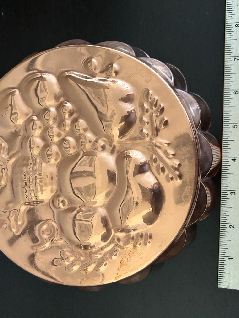 Vintage Benjamin & Medwin NY Copper Fruit Jello Mold 7.75" Wall Hanging Korea - Picture 3 of 8